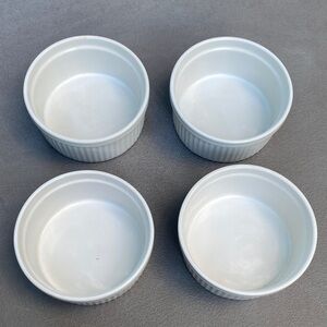 White Ceramic Ramekin Set - Durable Individual Baking Dishes